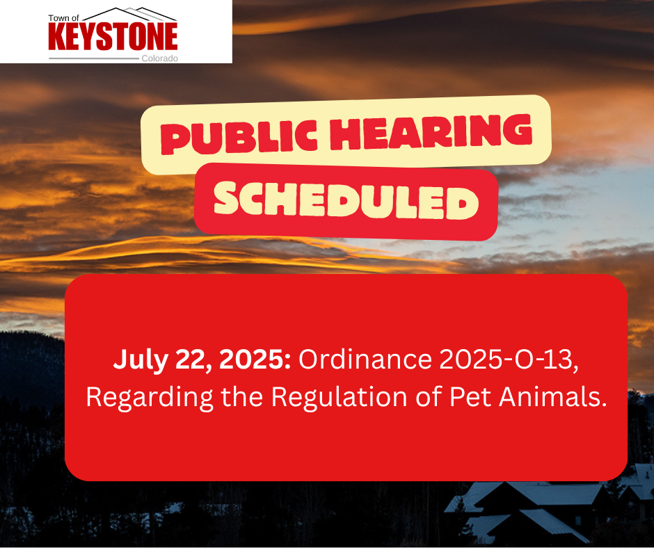 Public Hearing Scheduled: July 22, 2025: Ordinance 2025-O-13, Regarding the Regulation of Pet Animals